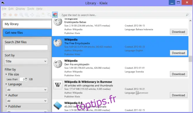 lecteur hors ligne kiwix wikipedia