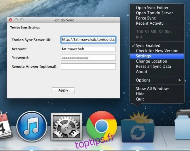 Mac Sync Tonido