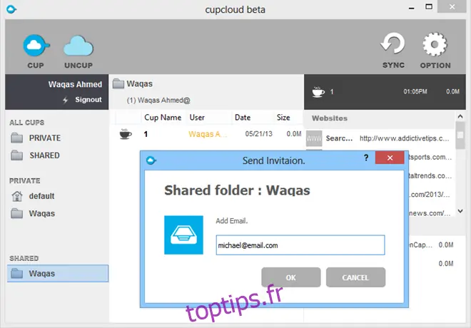 Cupcloud partagé