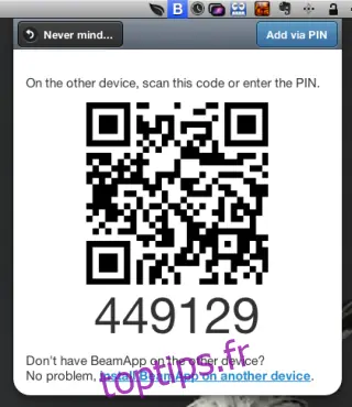 Connexion BeamApp