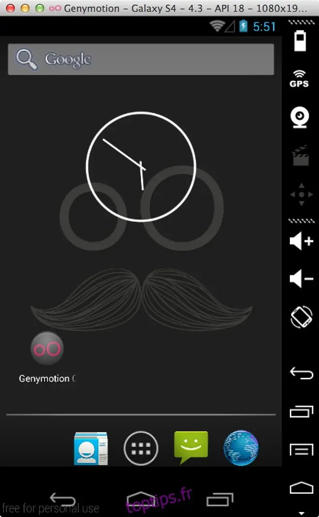 Genymotion en cours d'exécution