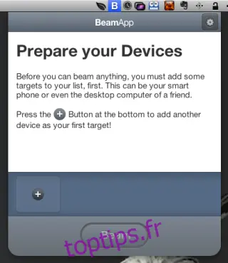 BeamApp ajouter un appareil