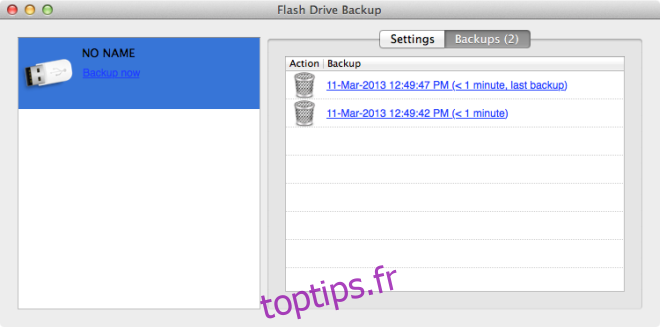 Sauvegardes Flash Drive Backup
