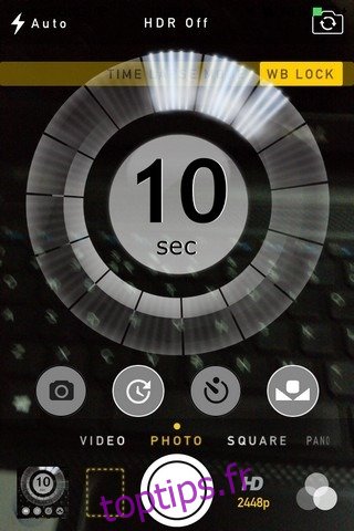 Minuterie iOS CameraTweak 2