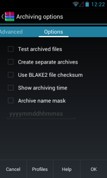 Options RAR pour Android_Archive