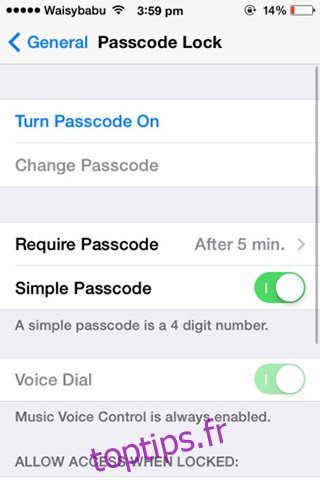 iPhone iPad iPod touch-Passcode-Lock-settings