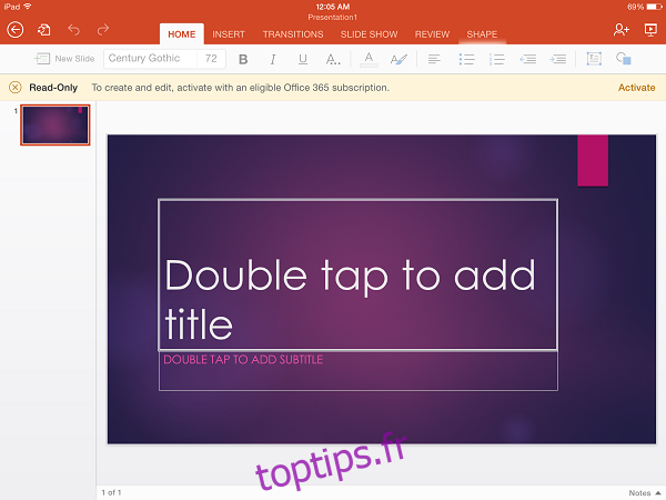 Microsoft PowerPoint pour iPad (1)
