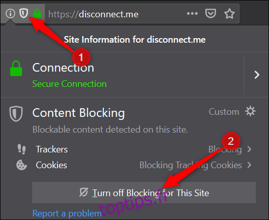 Ajouter un site en tant qu'exception au blocage de contenu