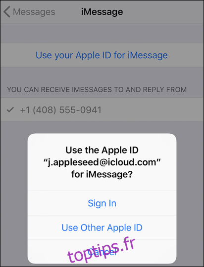 activer iMessage sur votre iPhone
