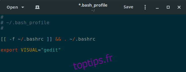 ligne d'exportation dans .bash_profile