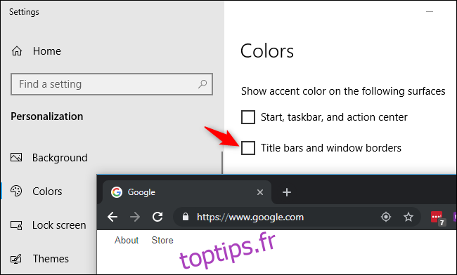 Choisir la couleur de la barre de titre Chrome sous Windows