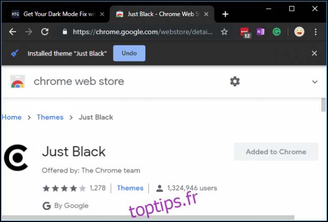 Thème Just Black pour Chrome