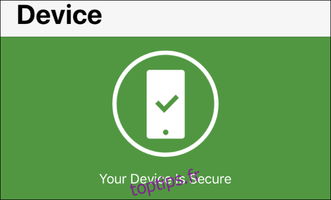 État des alertes du système d'exploitation dans Norton Mobile Security pour iOS