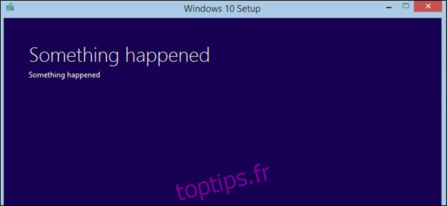 Message Quelque chose s'est produit dans Windows 10