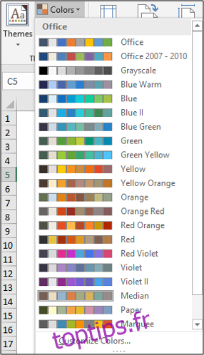 La sélection des schémas de couleurs
