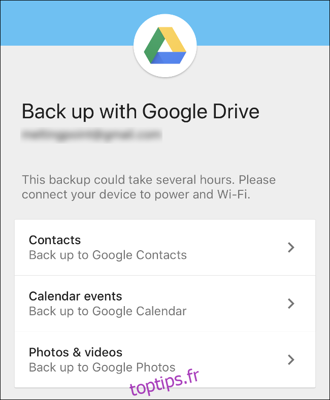 L'application iPhone Google Drive.