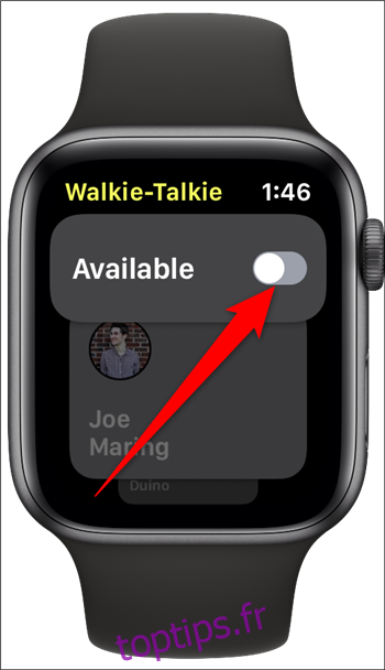 Activer le talkie-walkie de l'Apple Watch