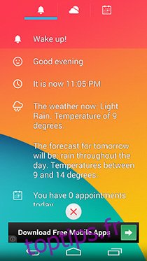 Écran principal AlarmPad-Android