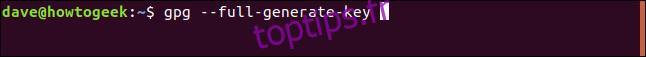 gpg --full-generate-key dans une fenêtre de terminal