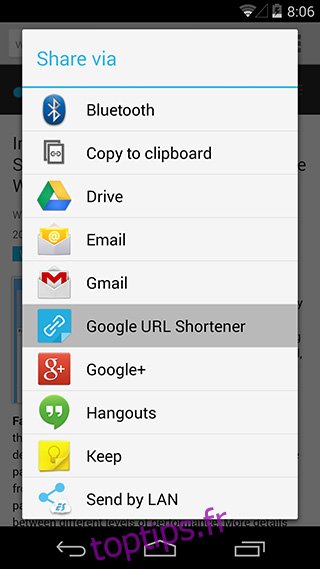 Google-URL-Shortener-Share-menu