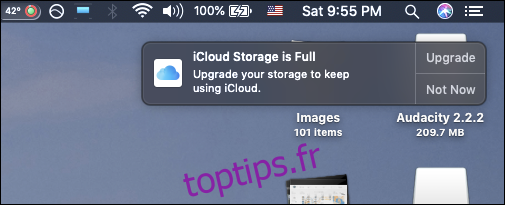 le stockage iCloud ennuyeux est une notification complète