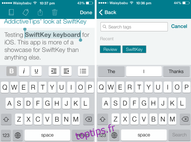 SwiftKey Note pour iOS 2
