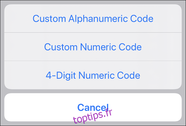 Créer un code alphanumérique pour déverrouiller l'iPhone