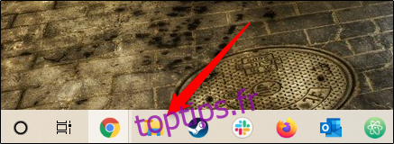 L'icône du dossier Explorateur de fichiers dans la barre des tâches de Windows 10.