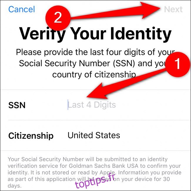 iPhone Wallet Vérifiez votre identité
