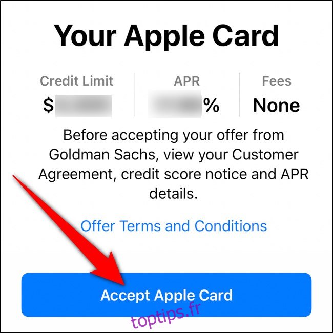 iPhone Wallet accepte la carte Apple