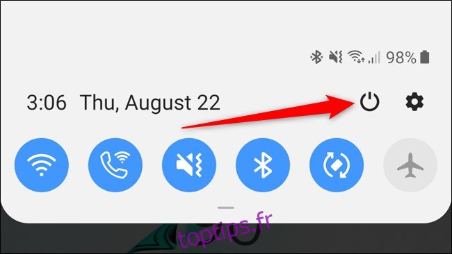 Bouton d'alimentation de l'ombre de notification pour Samsung Galaxy Note 10 Plus