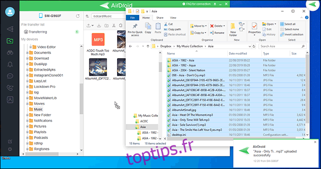 Transfert de fichiers entre PC et Airdroid