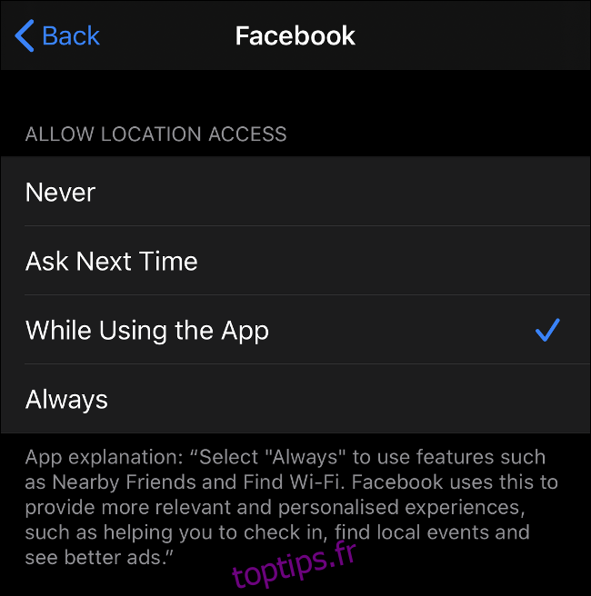Contrôles plus stricts des données de localisation dans iOS 13