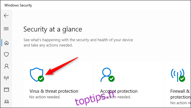 Ouverture des paramètres de protection contre les virus et les menaces dans la sécurité Windows.