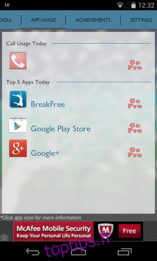 Utilisation de BreakFree_App