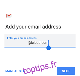 L'écran de connexion à Gmail.