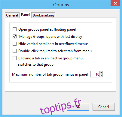 Onglets Group_Options