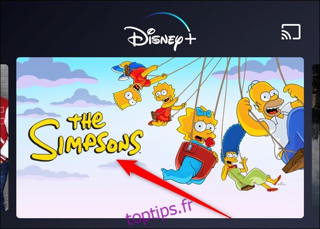 Disney + App Choose TV Show