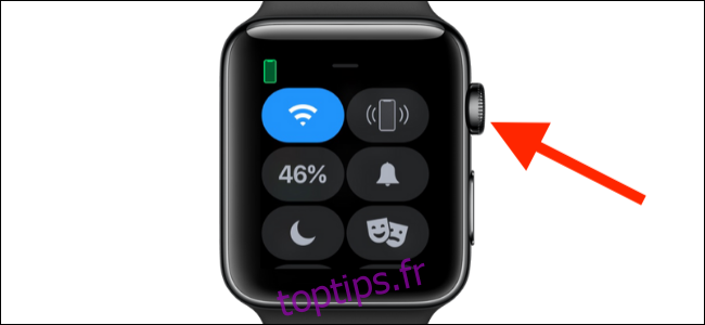 Appuyez sur la couronne numérique sur Apple Watch