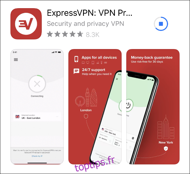Téléchargement d'ExpressVPN pour iOS