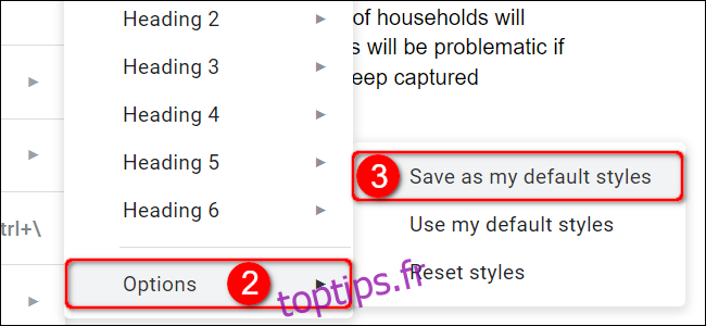 Enregistrer les styles par défaut dans Google Docs