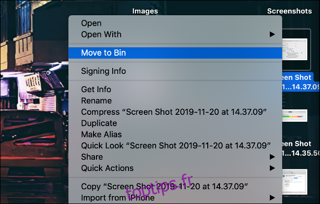 Supprimer les captures d'écran du bureau Mac pour des performances améliorées