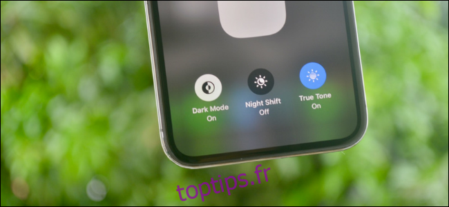 Le bouton iOS Night Shift sur un iPhone.