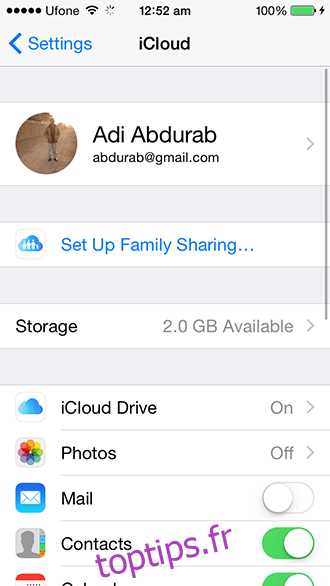 iOS 8 - Partage familial