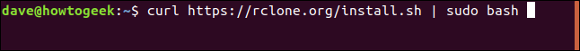 curl https://rclone.org/install.sh | sudo bash dans une fenêtre de terminal