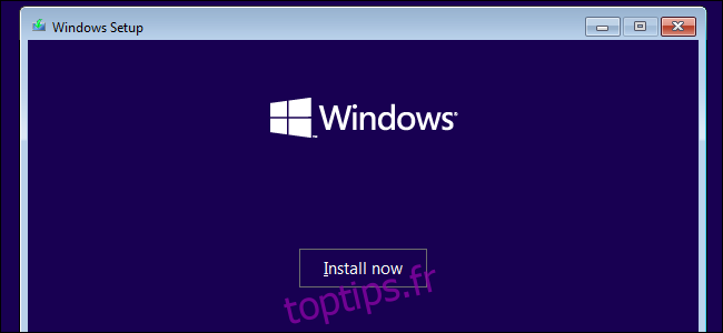 Installation de Windows 10 sur un système Windows 7.