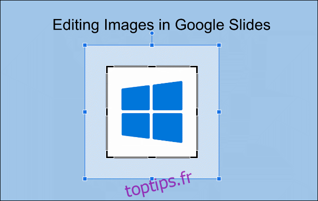 Utilisez la souris pour sélectionner les zones d'une image que vous souhaitez recadrer dans Google Slides