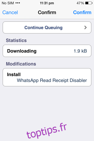 Installation de WhatsApp Read Receipt Disabler