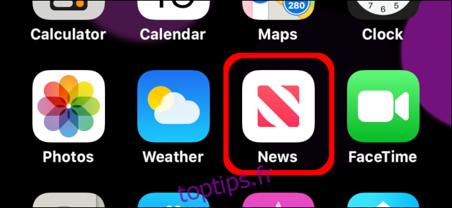 l'icône de l'application Actualités sur un iPhone