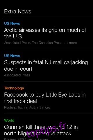 Extras iOS de Yahoo News Digest